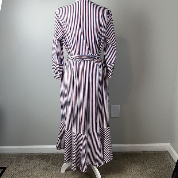 J.CREW Striped Americana Striped Tie Waist Poplin Shirt Dress, NWOT, Size 12 - Picture 7 of 10